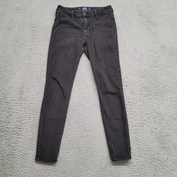 Hollister Jeans Womens 3S Black Leggings Mid Rise Casual Pockets City Hipster - Picture 1 of 11